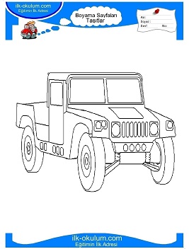 Çocuklar İçin Hummer Boyama Sayfaları 